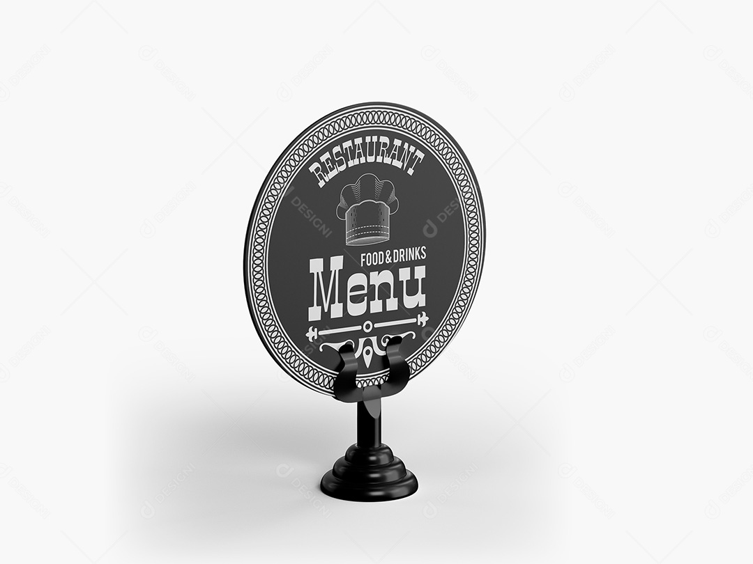 Menu de Mesa Redondo Mockup PSD Editável