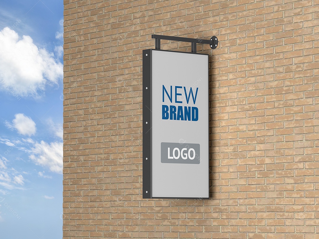 Placa de Loja Mockup PSD Editável