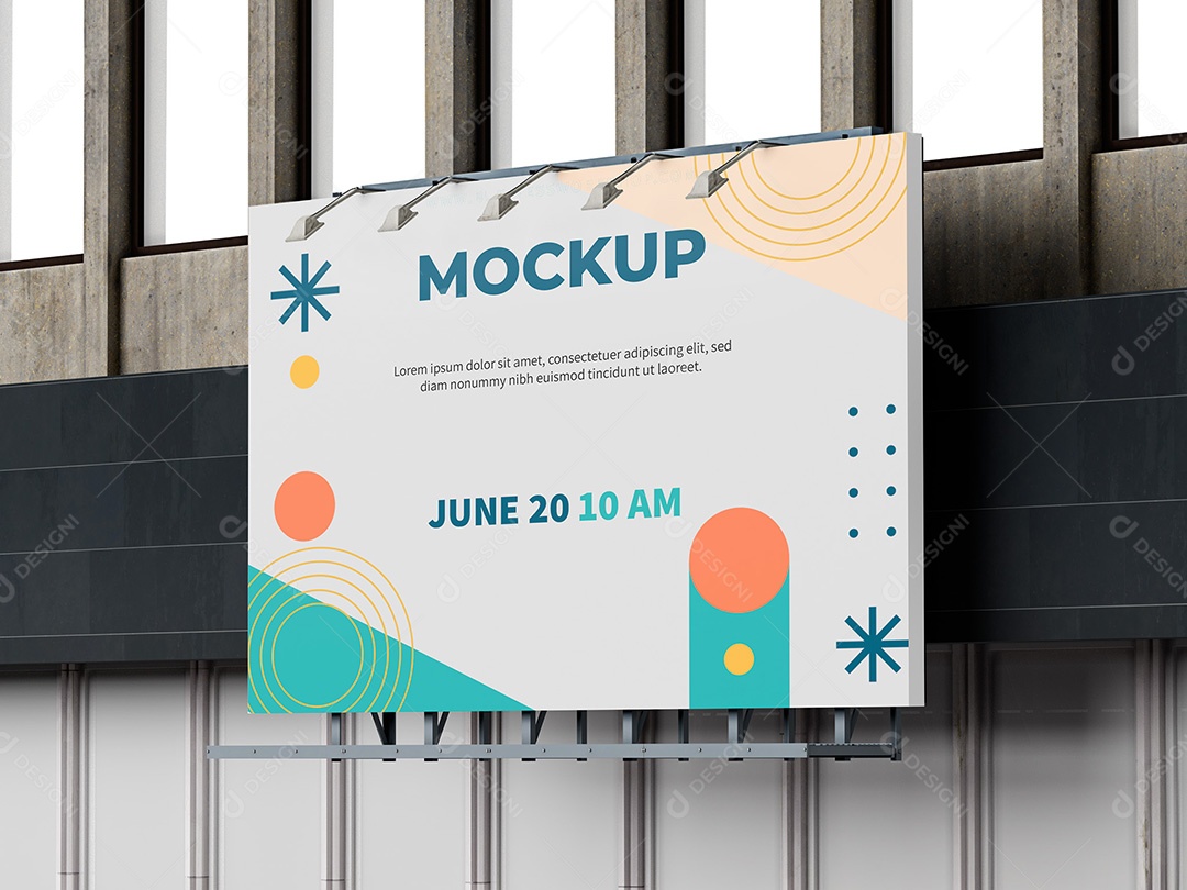 Placa para Publicidade Mockup PSD Editável