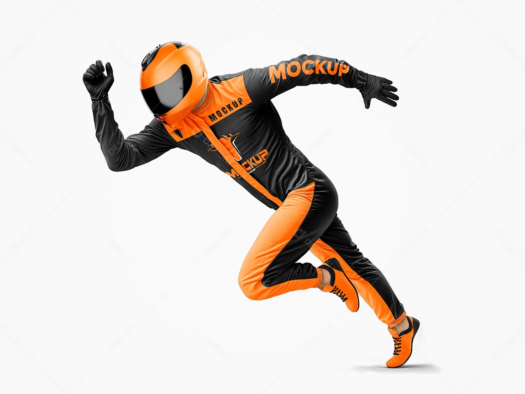 Uniforme de Piloto de Corrida Mockup PSD Editável