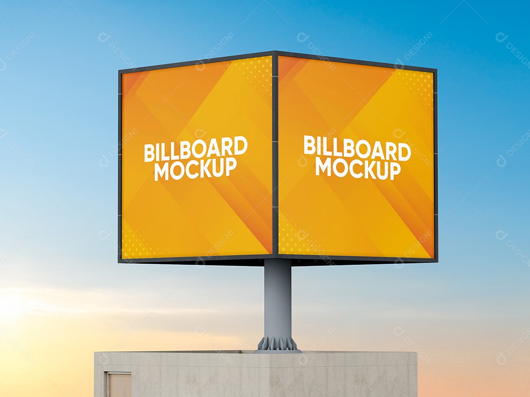 Duas Placas para Publicidade Mockup PSD Editável