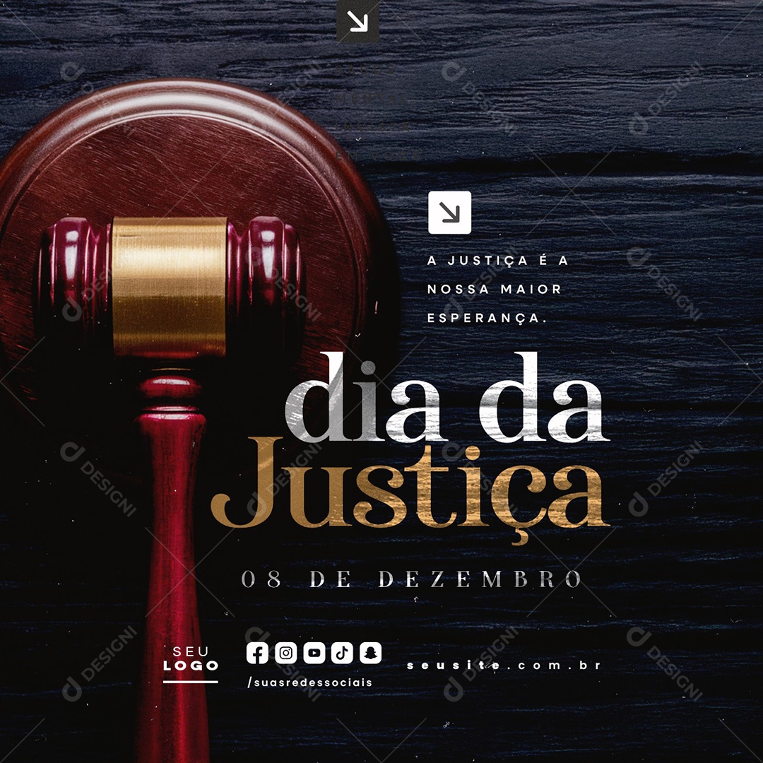 Social Media Dia da Justiça 08 de Dezembro PSD Editável