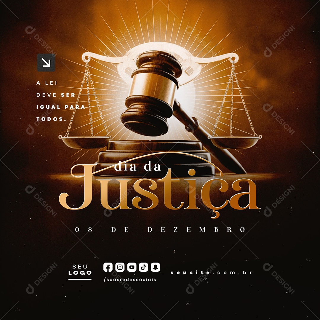 Dia da Justiça 08 de Dezembro Social Media PSD Editável