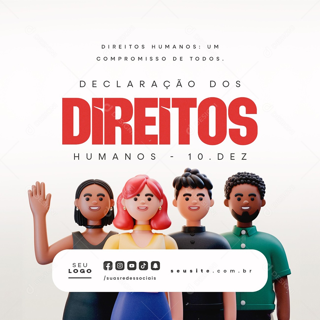 Dia Da Declaração Universal Dos Direitos Humanos 10 de Dezembro Social Media PSD Editável