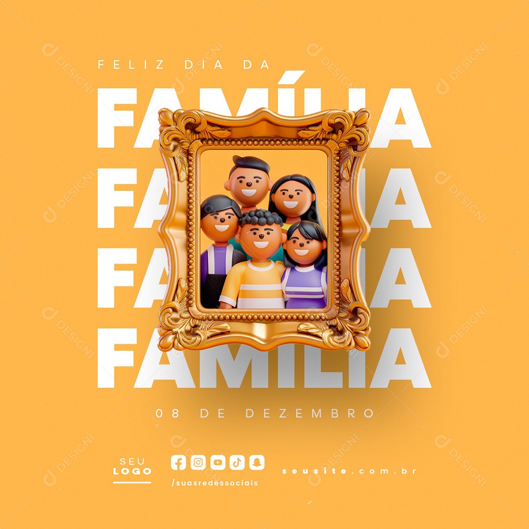 Feliz Dia da Família 08 de Dezembro Social Media PSD Editável