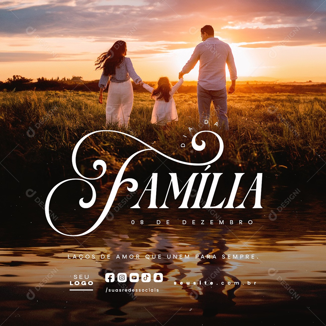 Dia da Família 08 de Dezembro Social Media PSD Editável