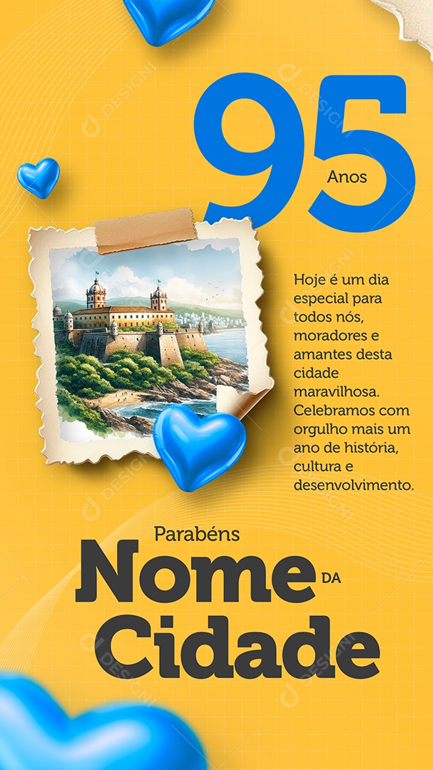 Aniversário Cidade Story Social Media PSD Editável