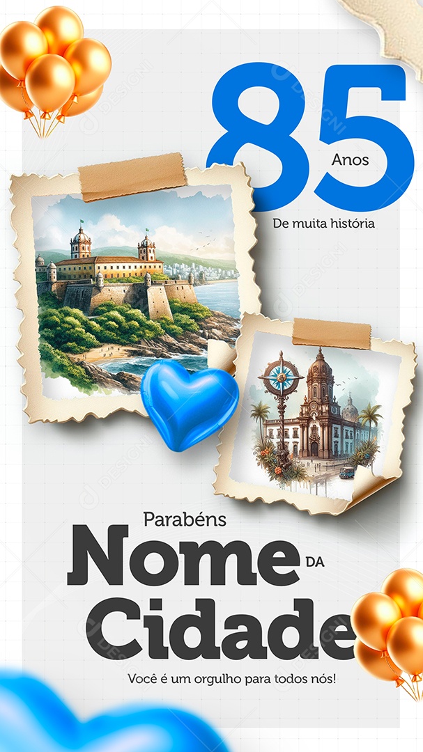 Aniversário Cidade Social Media PSD Editável