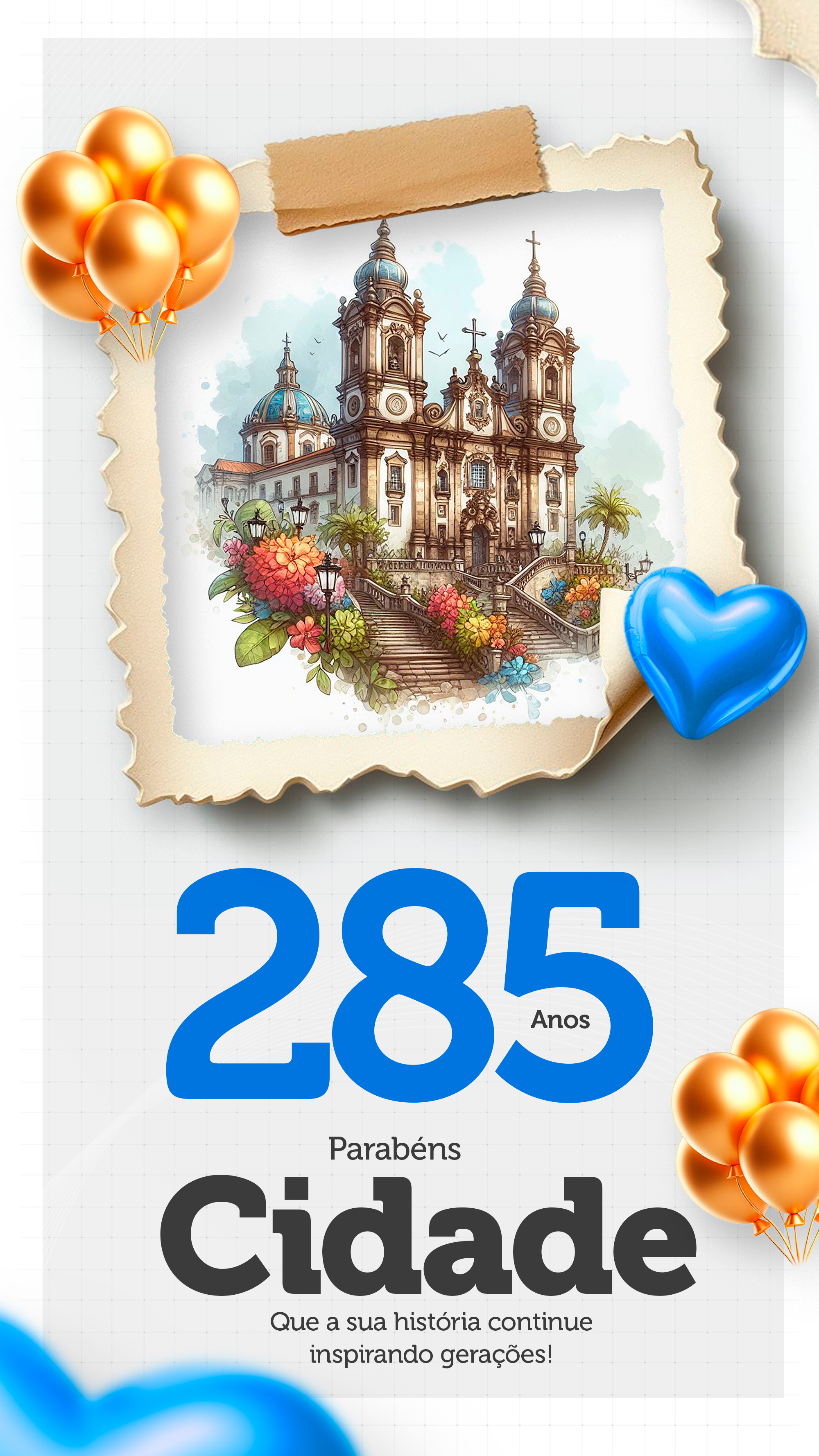 Aniversário Cidade Social Media PSD Editável