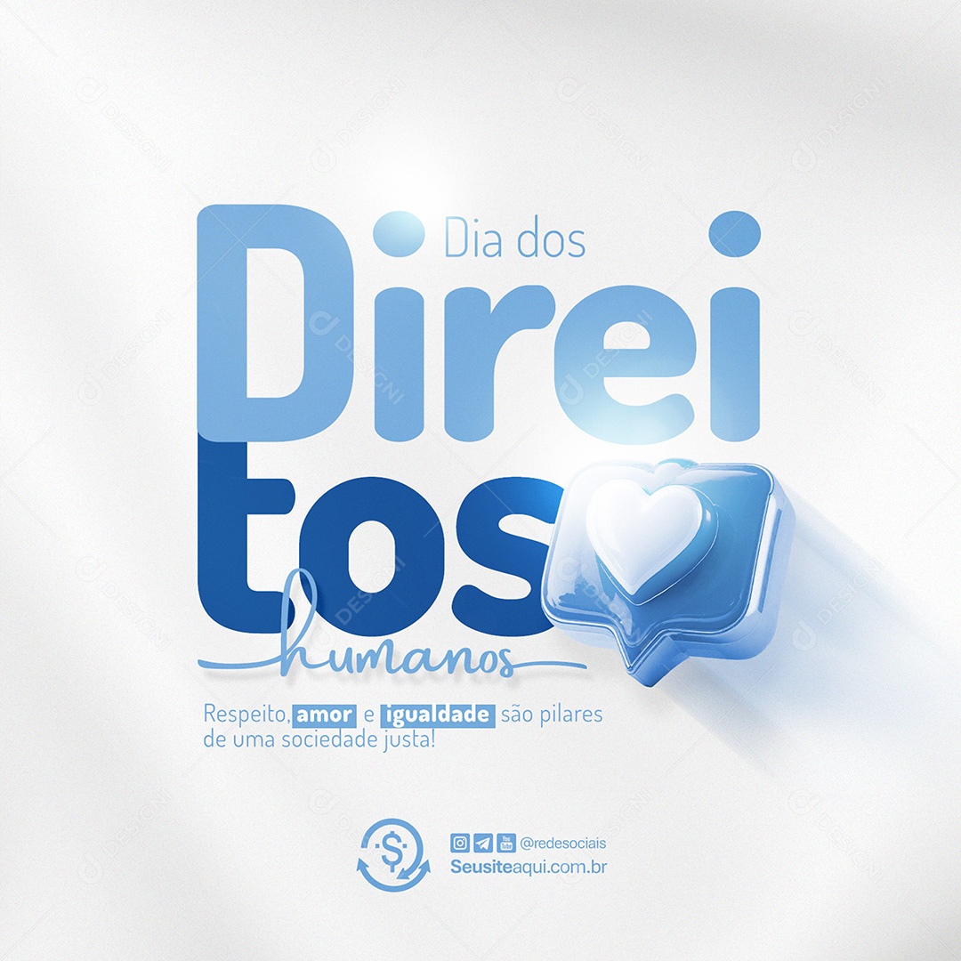 Dia Internacional dos Direitos Humanos 10 Dezembro Social Media PSD Editável