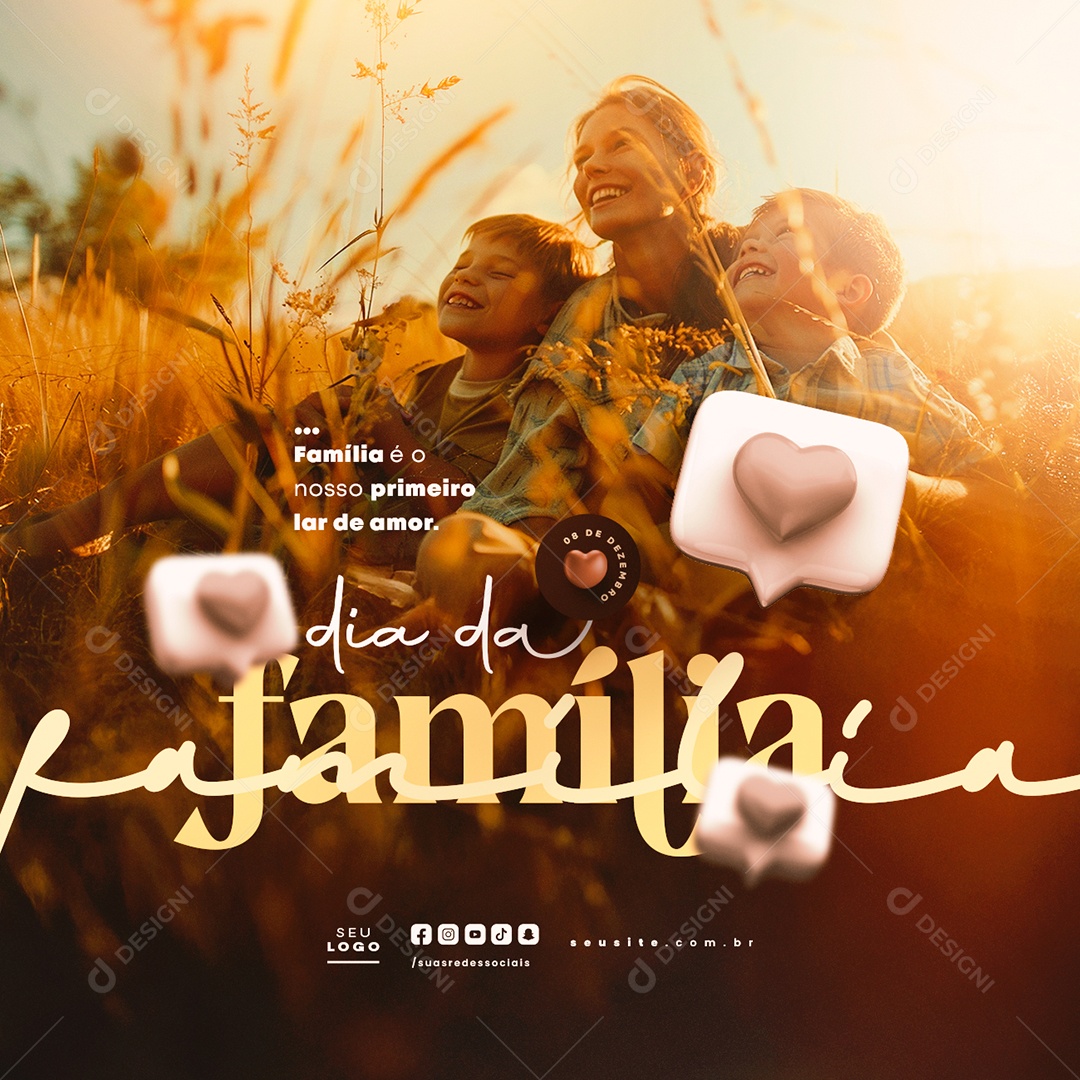 Dia da Família 08 de Dezembro Social Media PSD Editável
