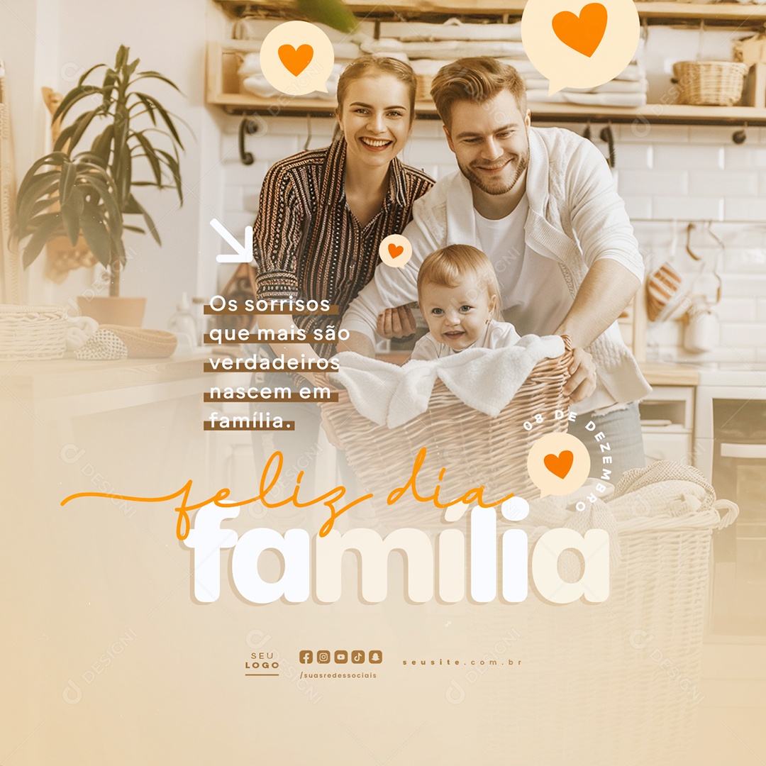 Feliz Dia da Família 08 de Dezembro Social Media PSD Editável