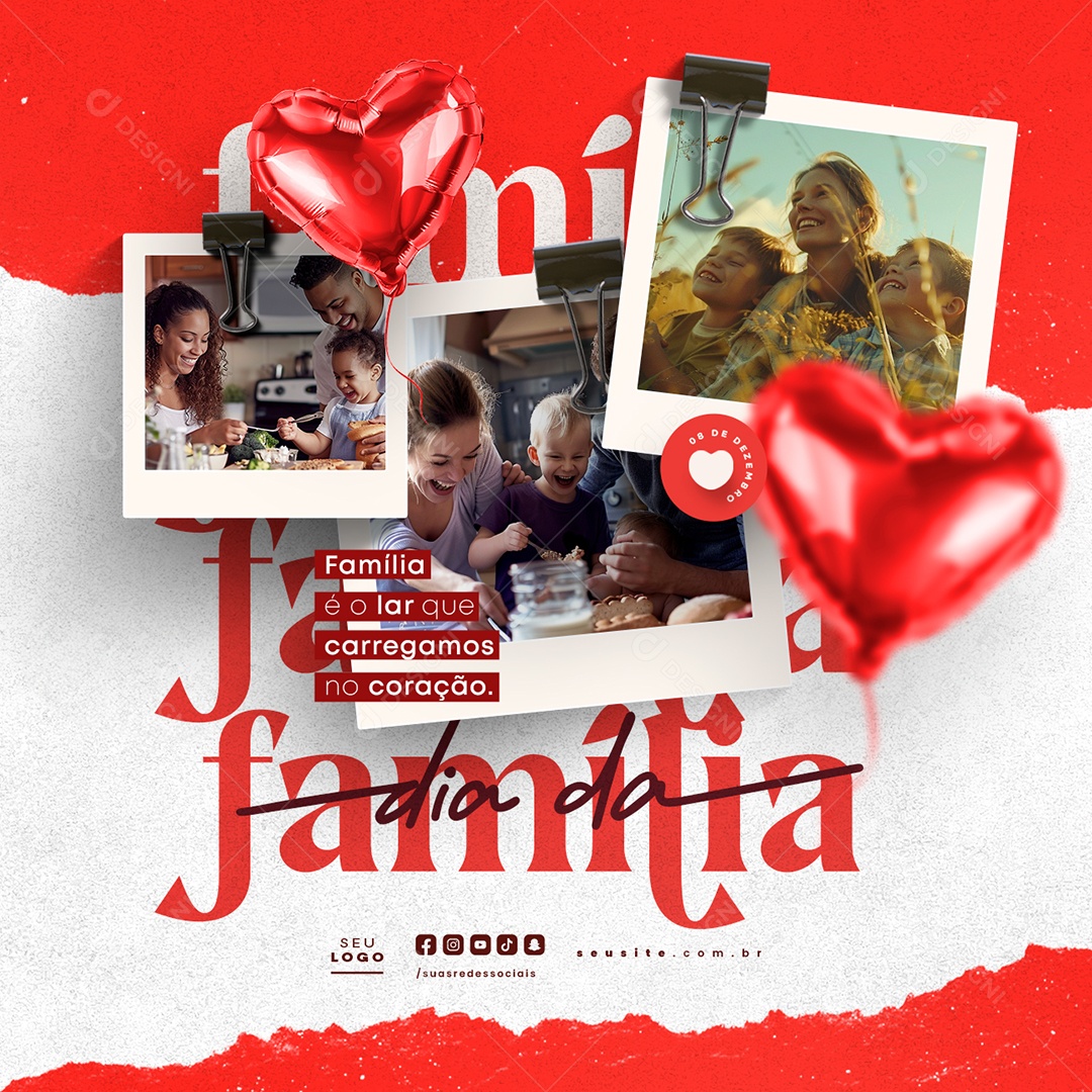 Dia da Família 08 de Dezembro Social Media PSD Editável