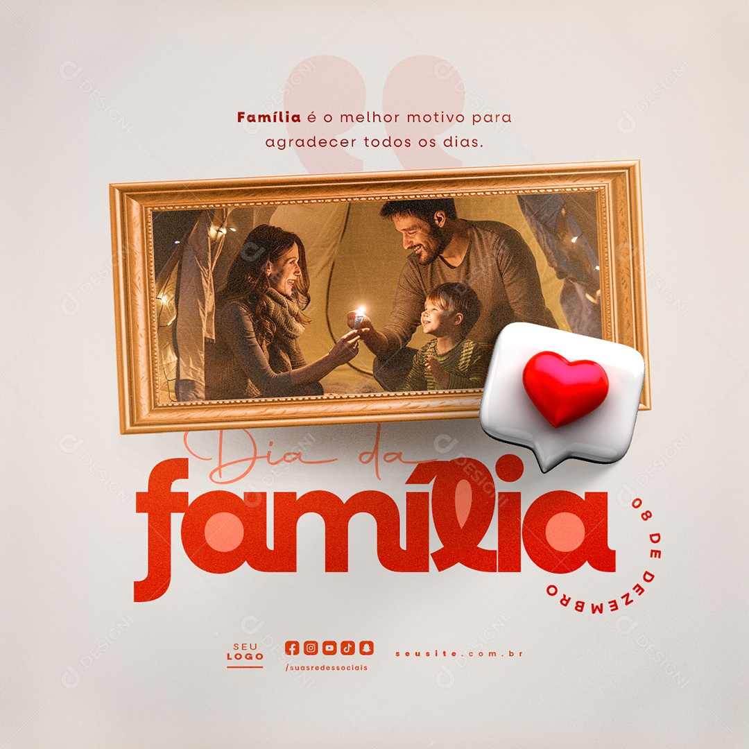 Dia da Família 08 de Dezembro Social Media PSD Editável