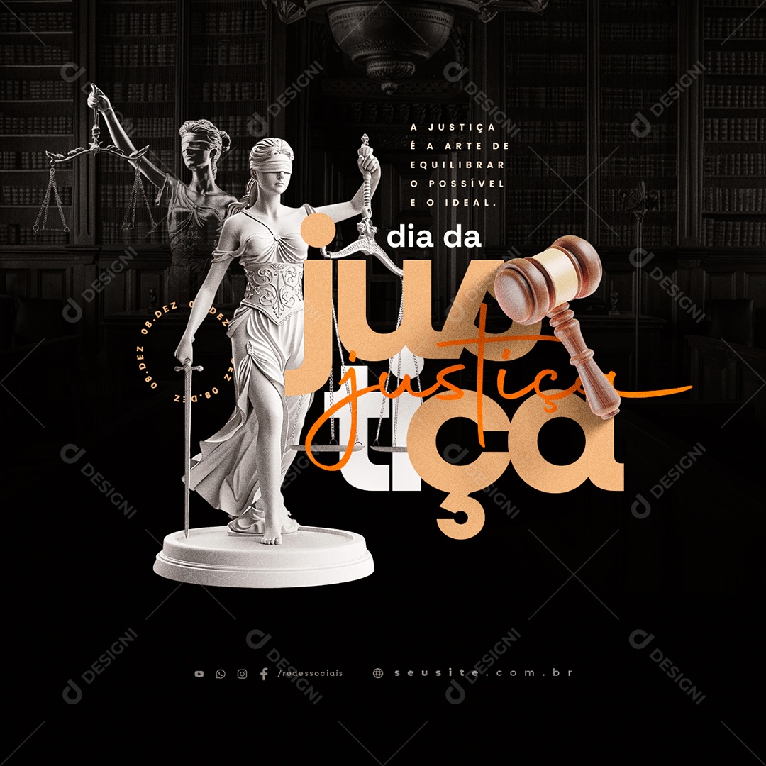 Social Media Dia da Justiça 08 de Dezembro PSD Editável