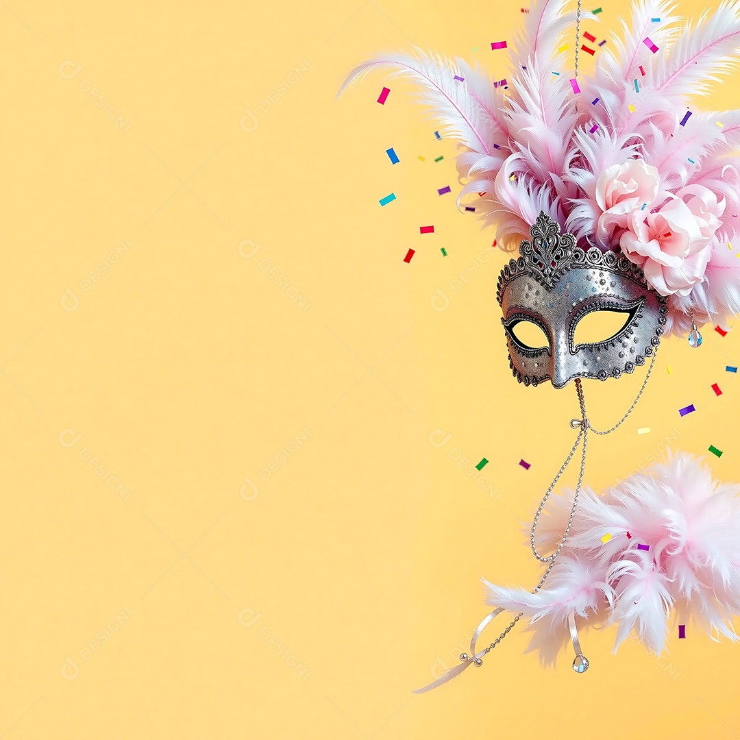 Máscara de baile de carnaval sobre fundo claro