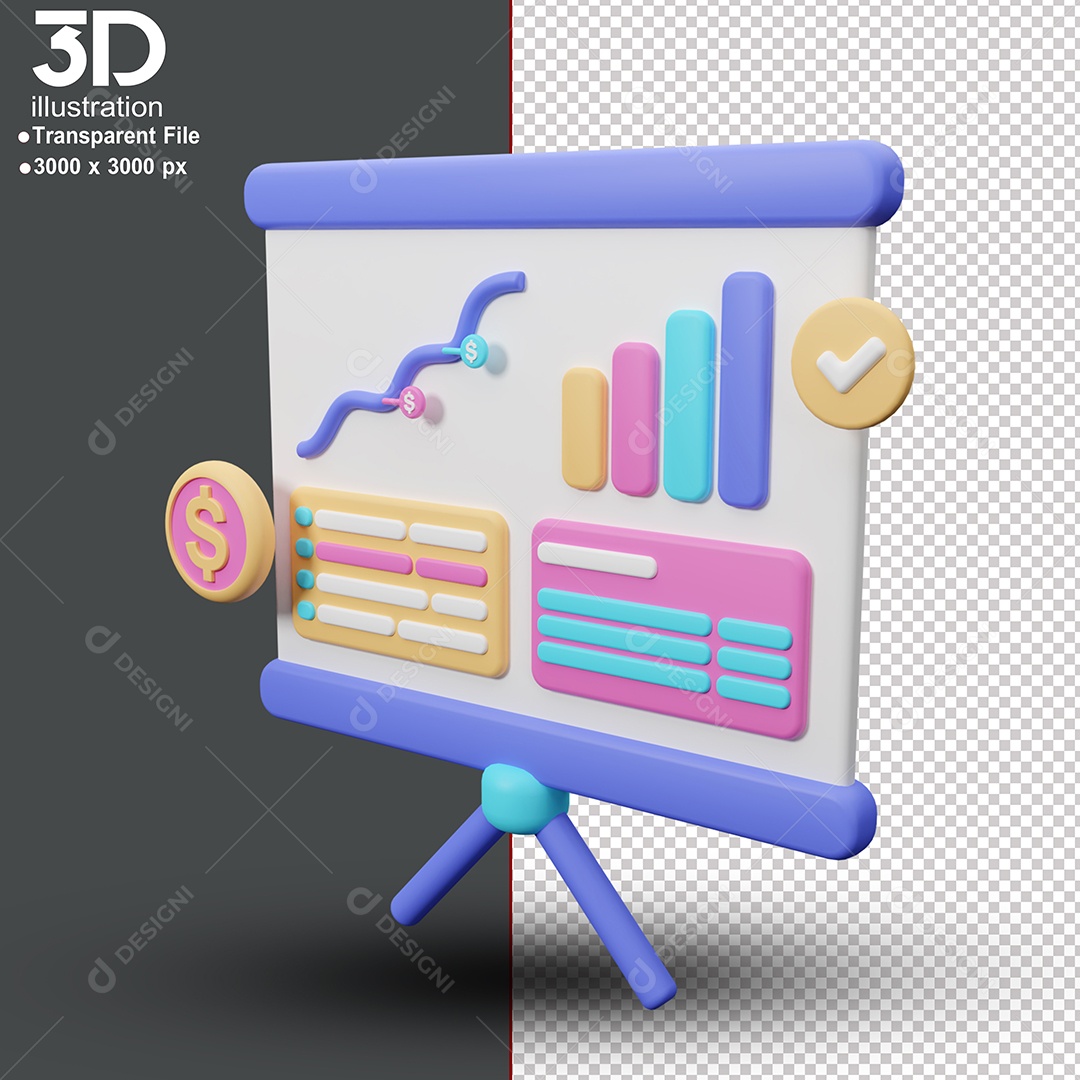 Observações De Gráficos Elemento 3D Para Composição PSD