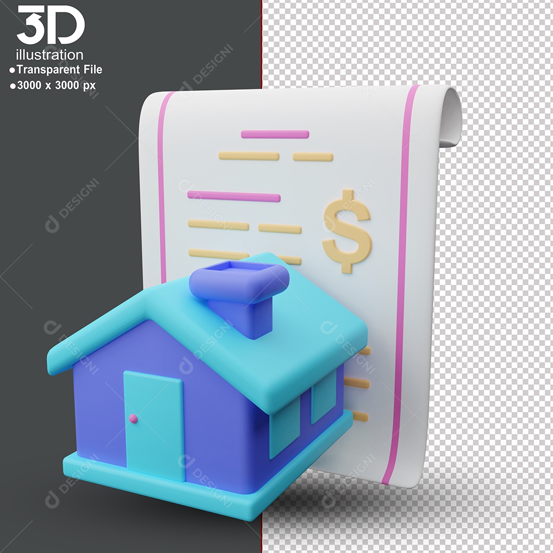 Casa de Crédito Elemento 3D Para Composição PSD