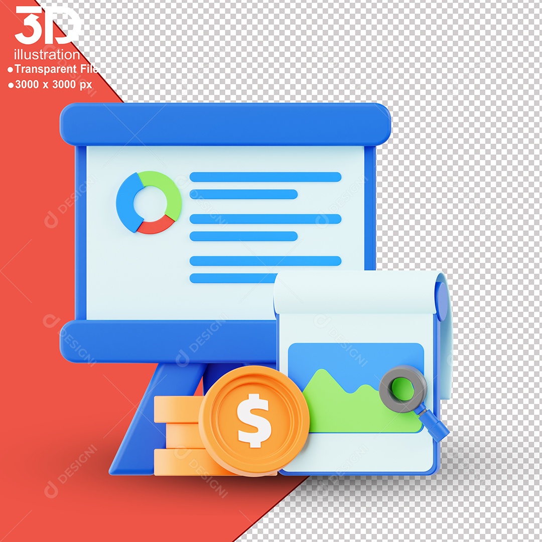 Observações De Gráficos Elemento 3D Para Composição PSD
