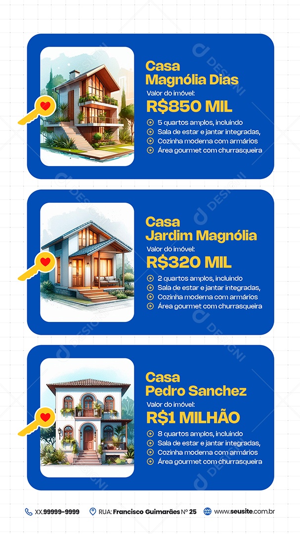 Imobiliária Story Casa Jardim Magnólia Social Media PSD Editável