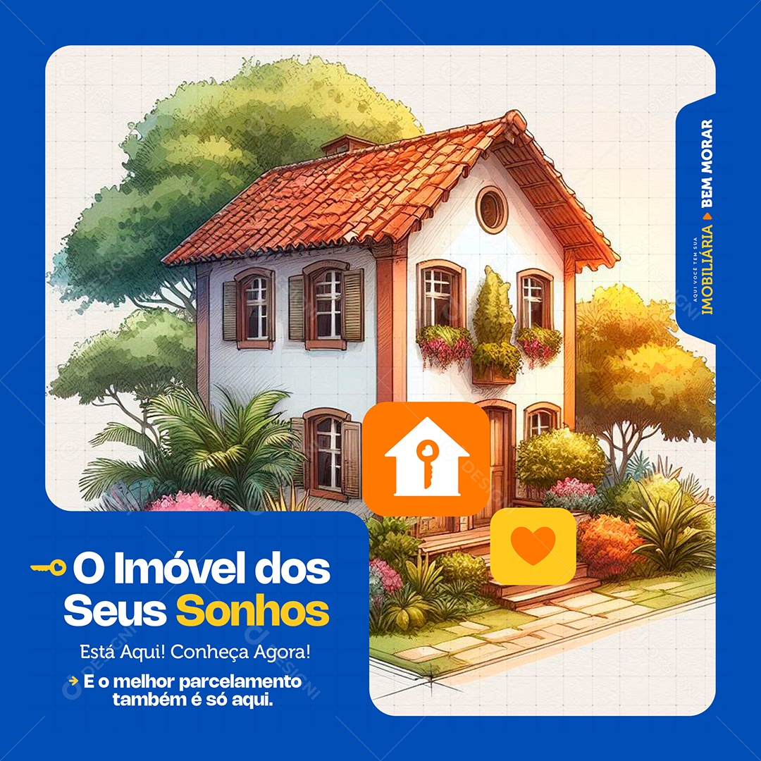 Imobiliária O Imovél Dos Sonhos Social Media PSD Editáve