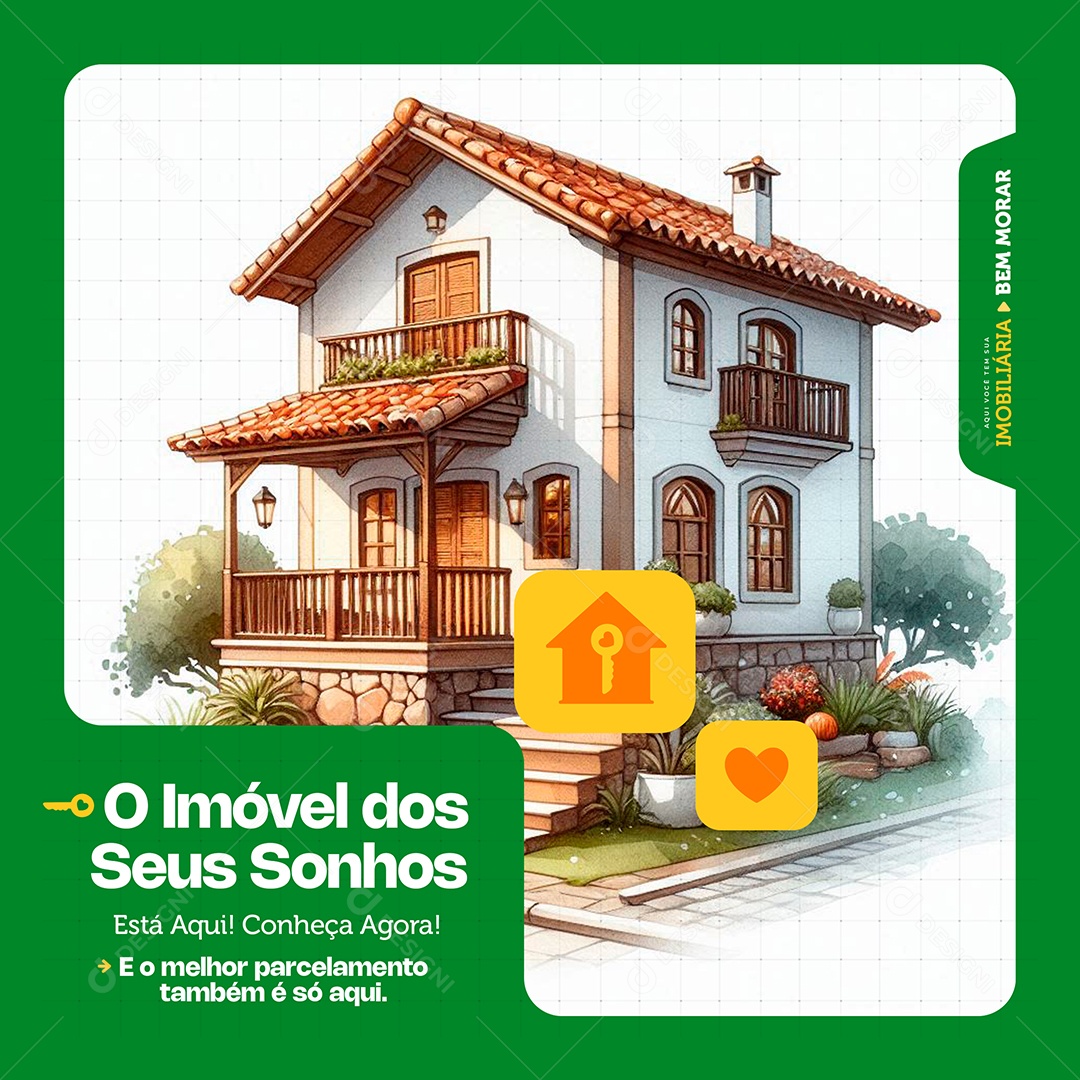 Imobiliária O Imovél Dos Sonhos Social Media PSD Editável
