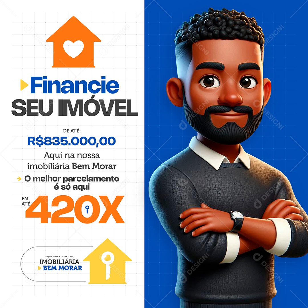 Imobiliária Financie Seu Imóvel Social Media PSD Editável