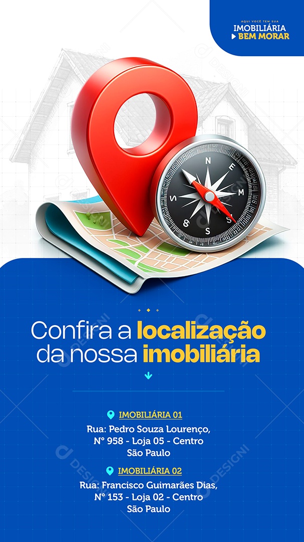 Story Imobiliária Confira Nossa Localização Social Media PSD Editável