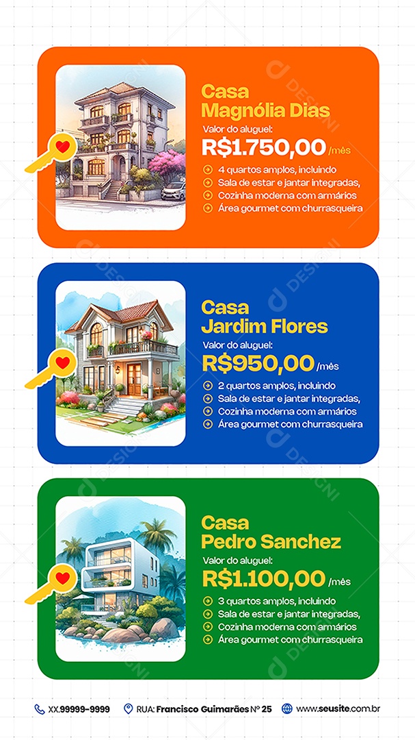 Story Imobiliária Casa Jardim Das Flores Imóvel Social Media PSD Editável