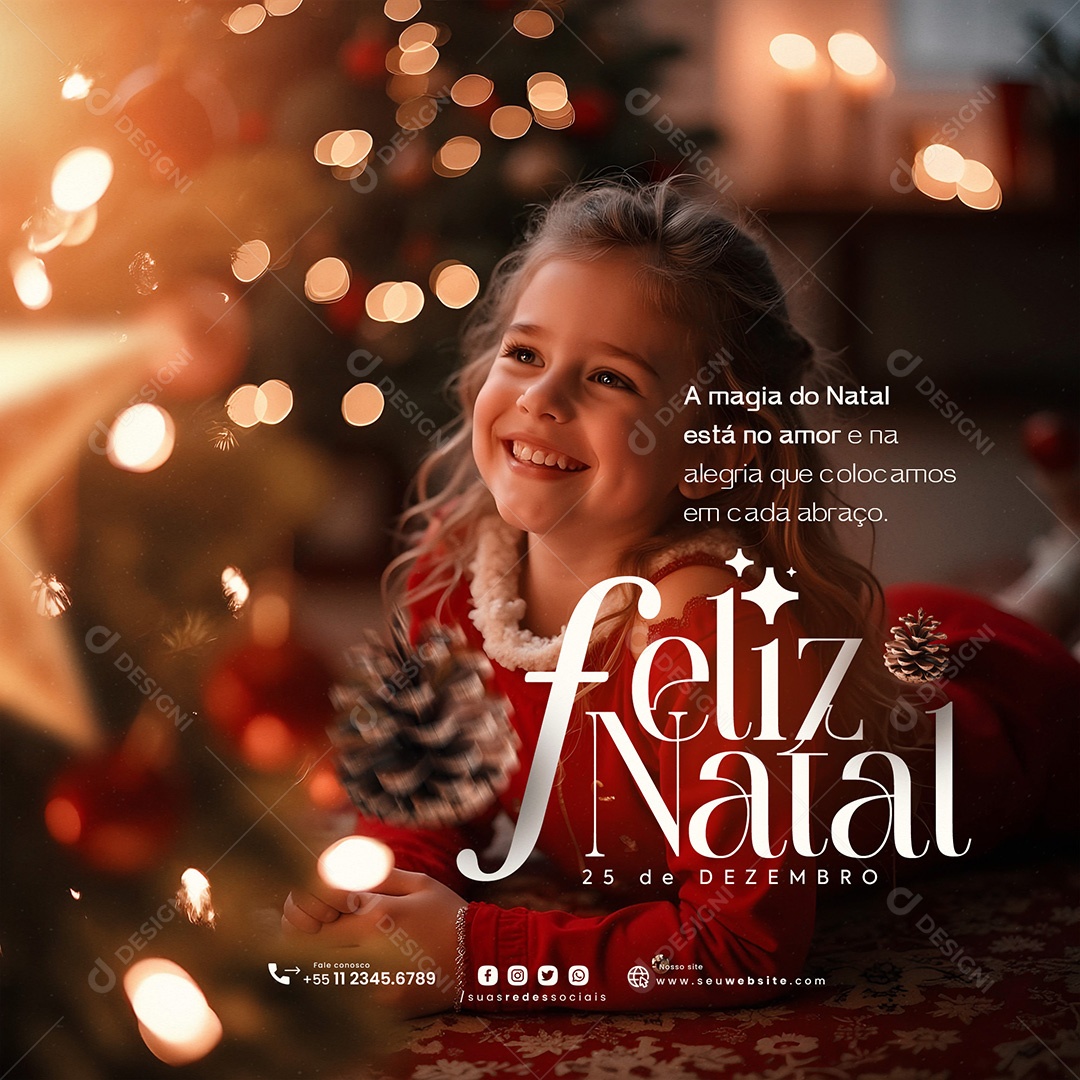 Feliz Natal 25 de Dezembro A Magia do Natal Social Media PSD Editável