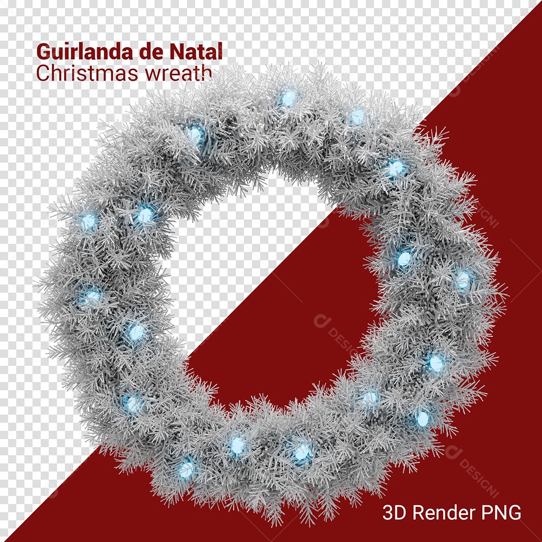 Guirlanda Enfeite de Natal Elemento 3D Para Composição PSD