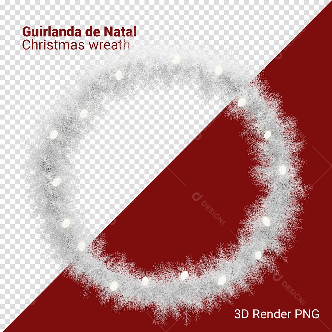 Guirlanda Enfeite de Natal Elemento 3D Para Composição PSD