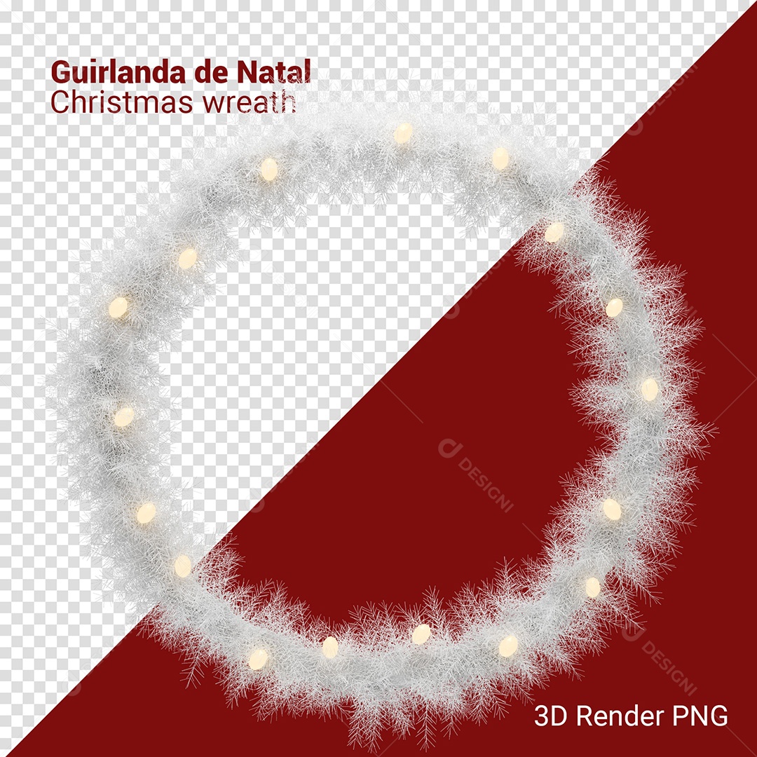 Guirlanda Enfeite de Natal Elemento 3D Para Composição PSD