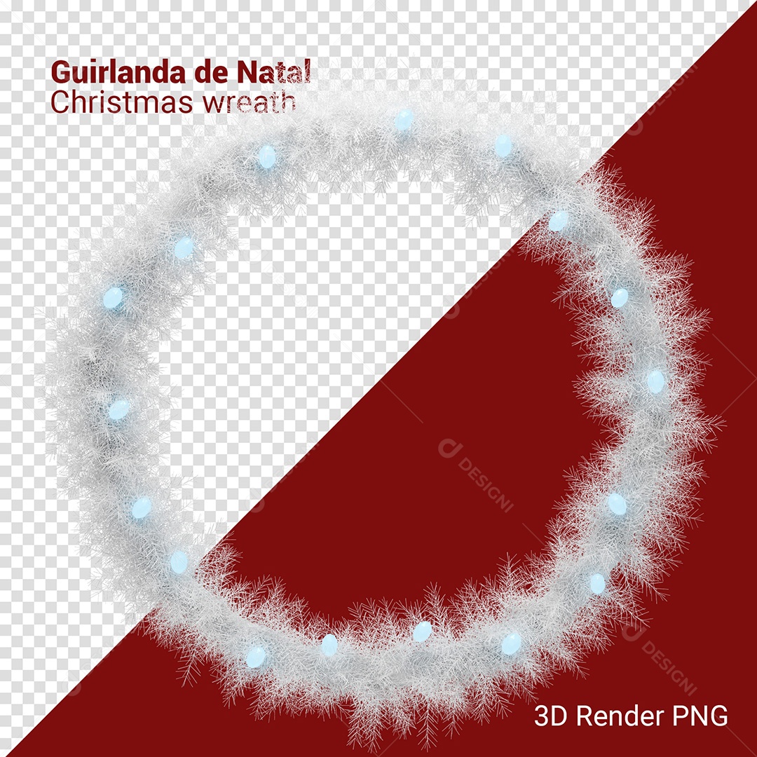 Guirlanda Enfeite de Natal Elemento 3D Para Composição PSD