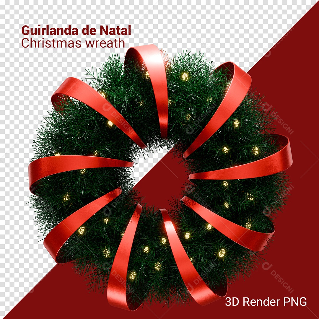 Guirlanda Christmas ornament 3D Element For PSD Composition