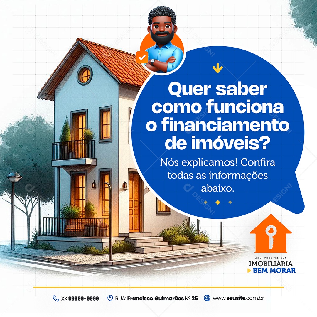 Imobiliária Financiamento Como Funciona Media PSD Editável