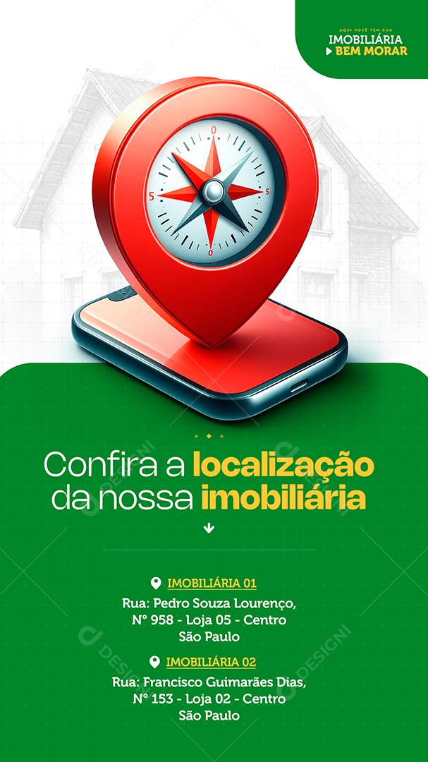 Story Imobiliária Confira Localização Social Media PSD Editável