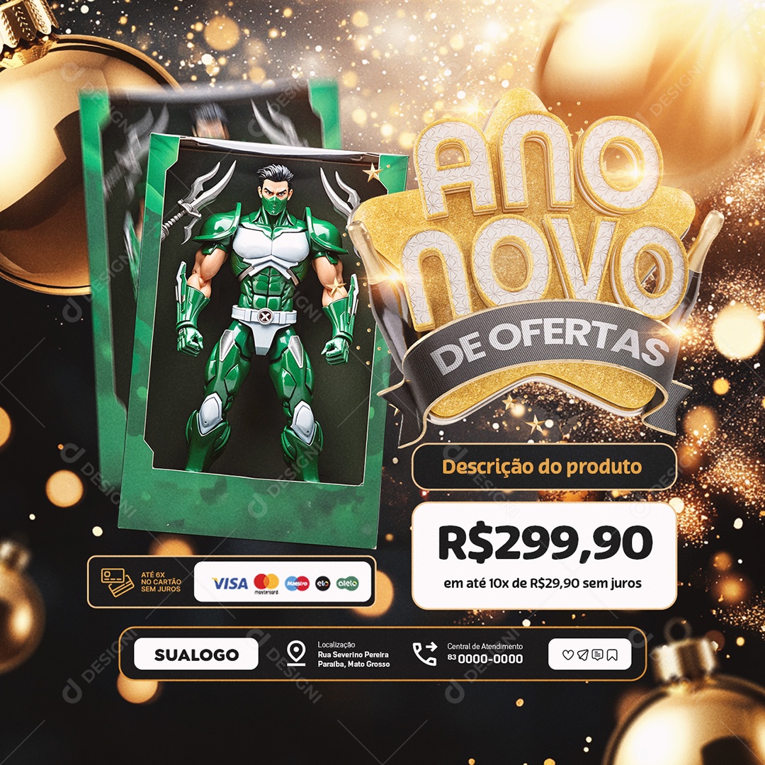 Ano Novo De Ofertas Brinquedos Social Media PSD Editável