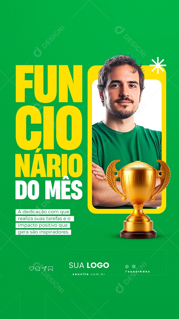 Story Funcionário Do Mês a Dedicação Social Media PSD Editável