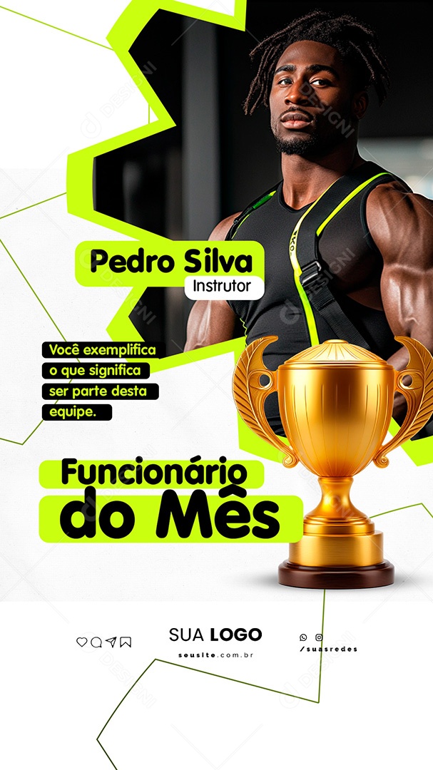 Story Funcionário Do Mês Pedro Silva Instrutor Social Media PSD Editável