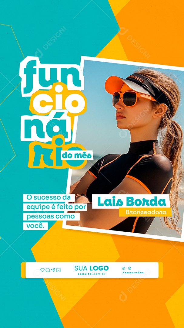 Story Funcionária Do Mês Lais Borda Bronzeadora Social Media PSD Editável