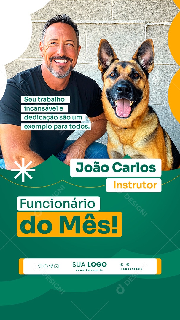 Story Funcionário Do Mês João Carlos Instrutor Social Media PSD Editável