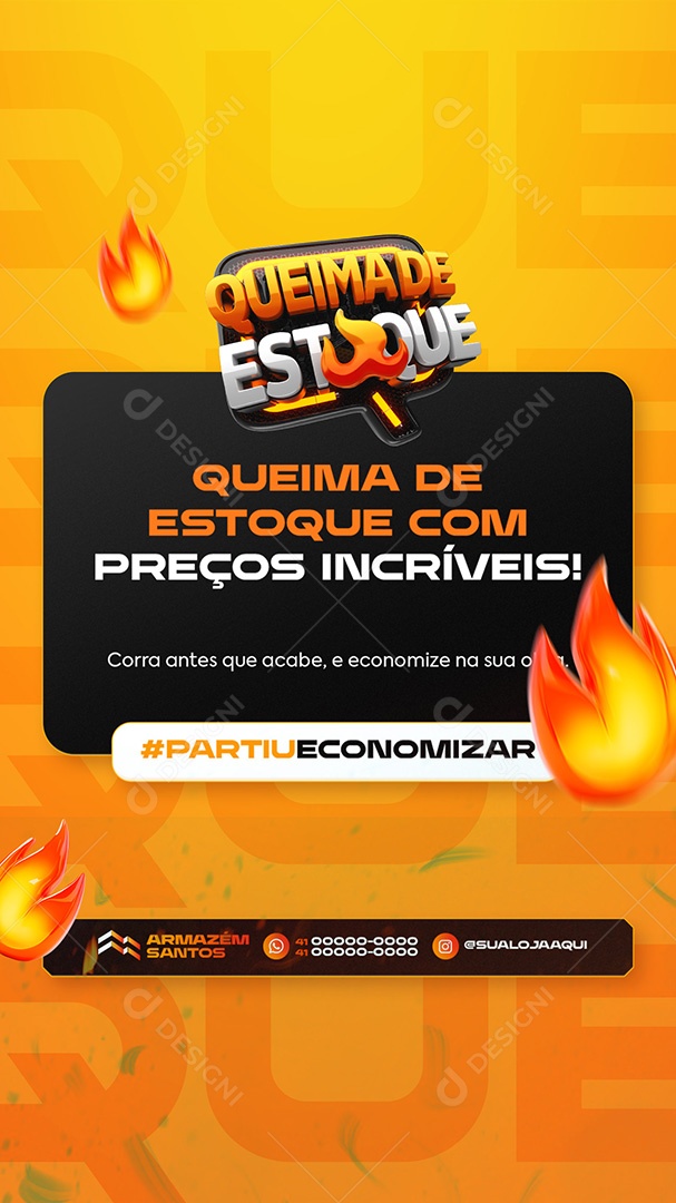 Story Queima de Estoque Materiais de Construção Preços Incríveis Social Media PSD Editável