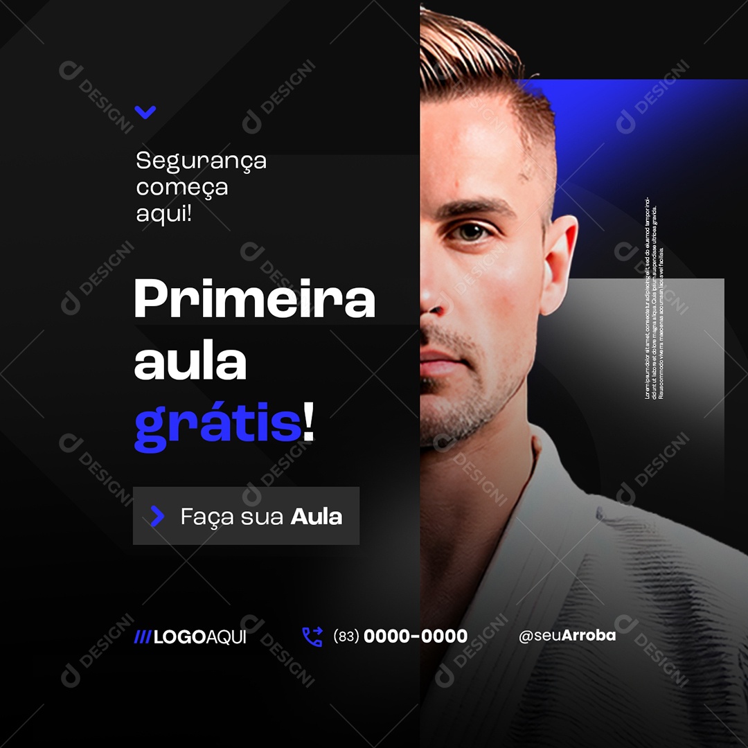 Escola de Luta Defesa Pessoal Segurança Comece Aqui Social Media PSD Editável