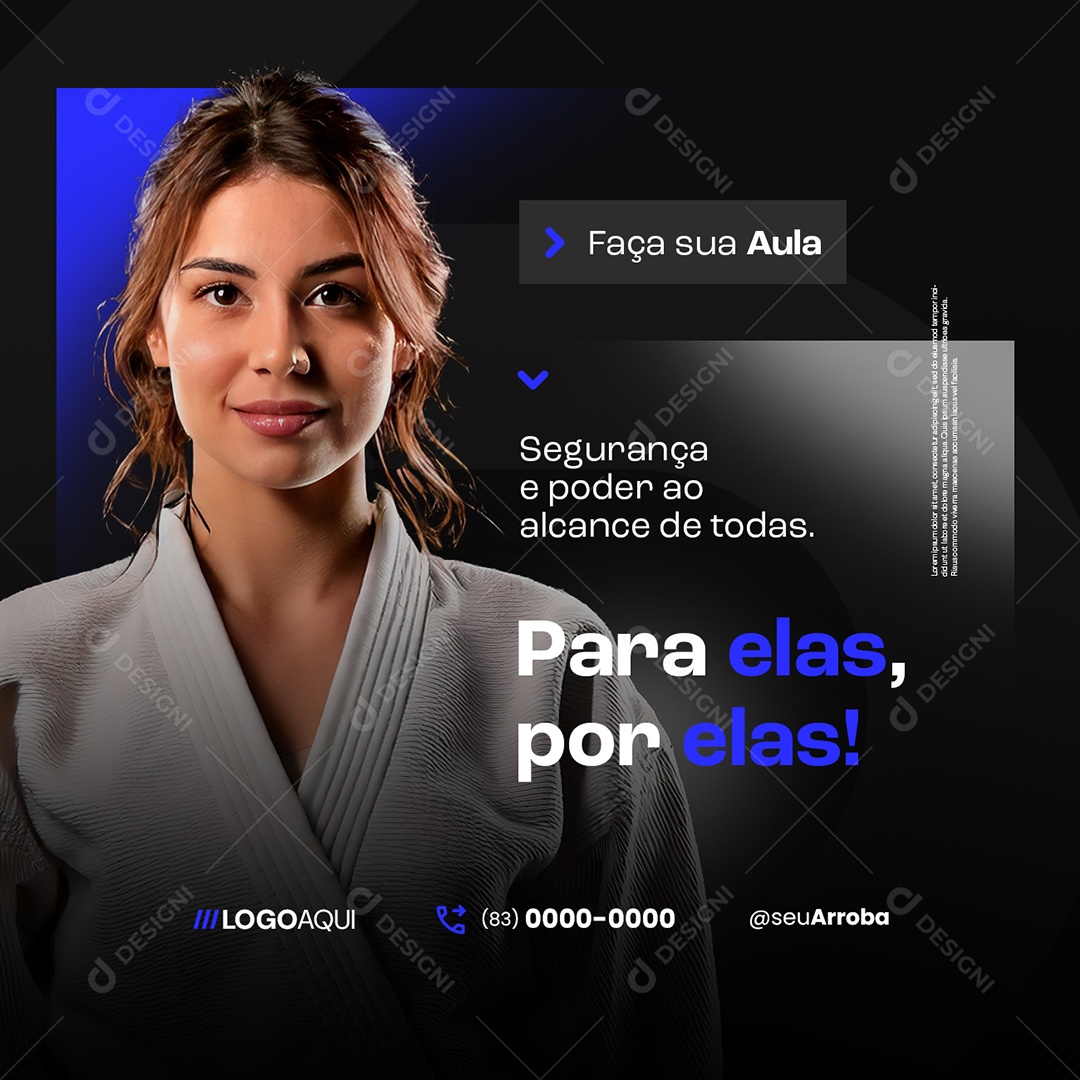 Escola de Luta Defesa Pessoal Faça sua Aula Social Media PSD Editável