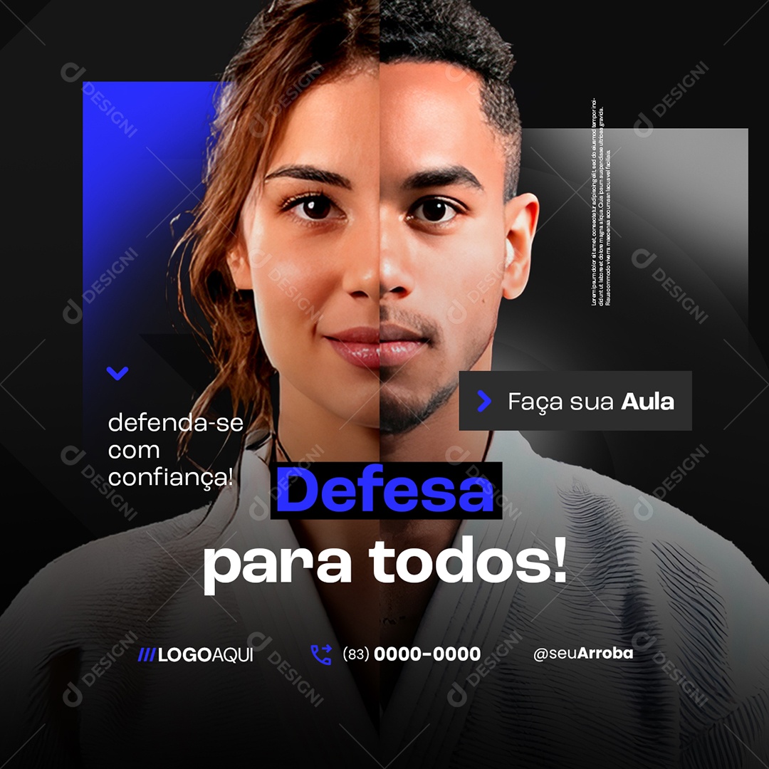 Escola de Luta Defesa Pessoal Defesa para Todos Social Media PSD Editável