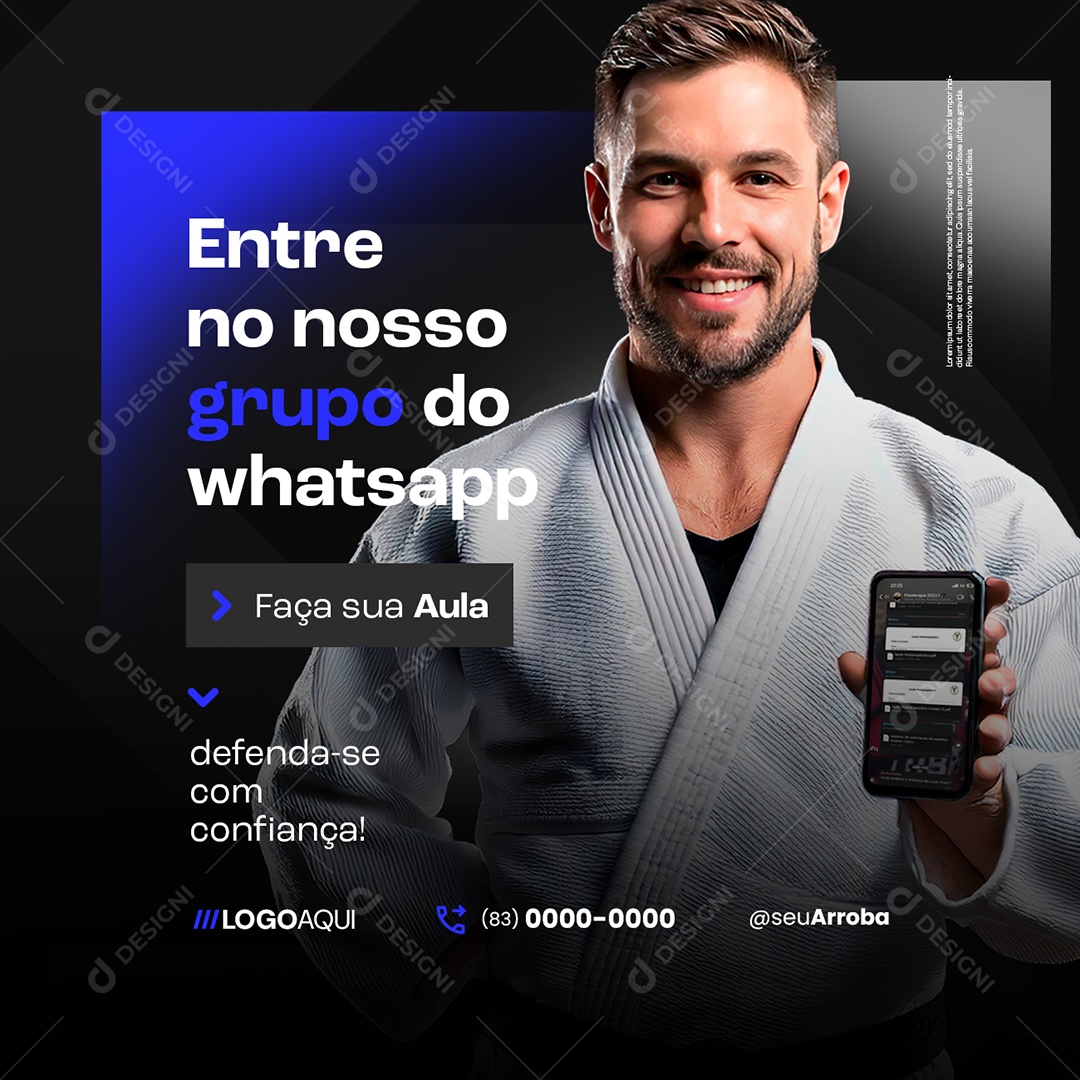 Escola de Luta Defesa Pessoal Entre no Nosso Grupo Social Media PSD Editável