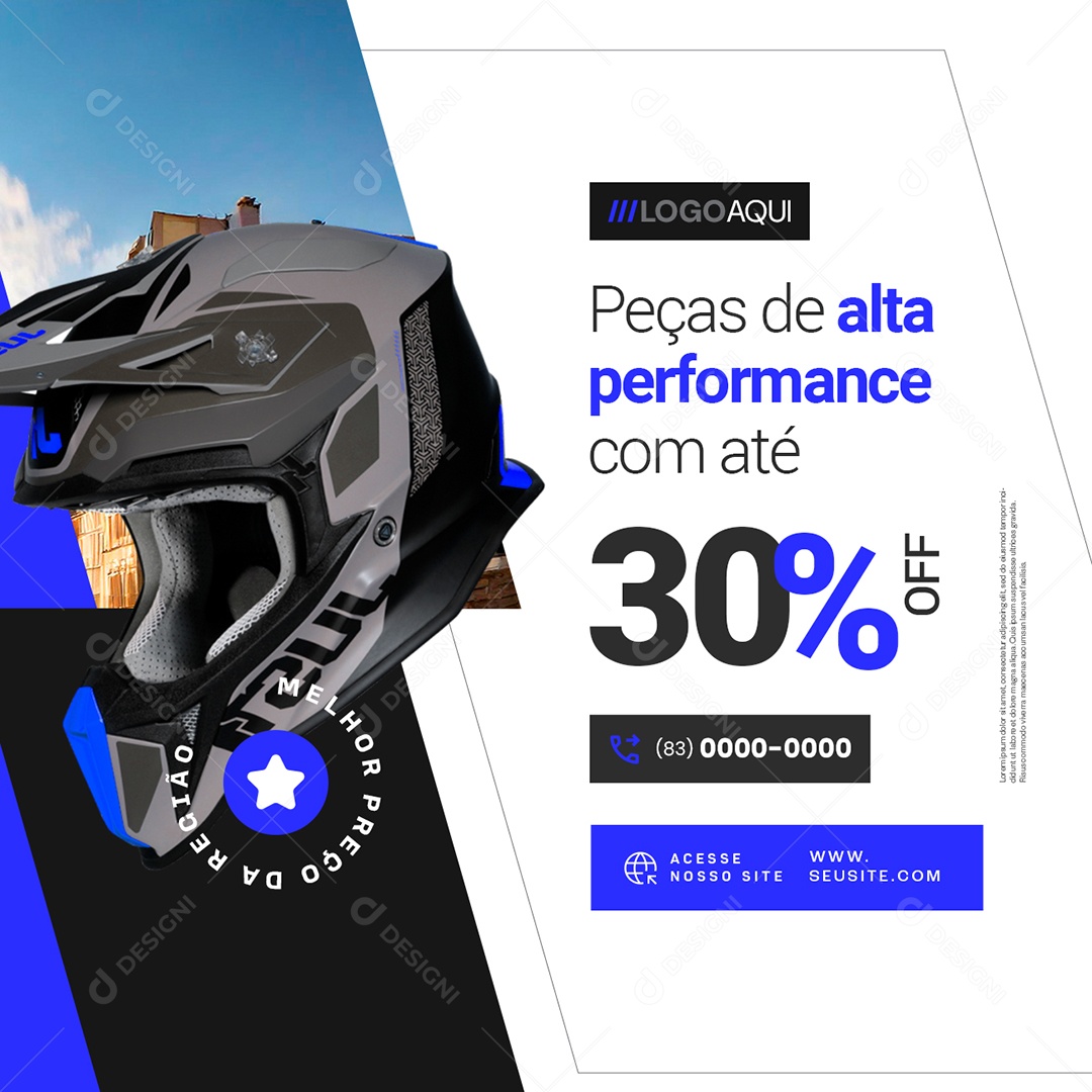 Motopeças Peças de Alta Perfomance Social Media PSD Editável