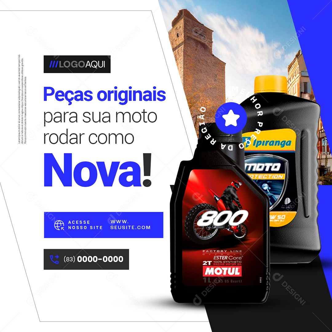 Motopeças Peças Originais Social Media PSD Editável