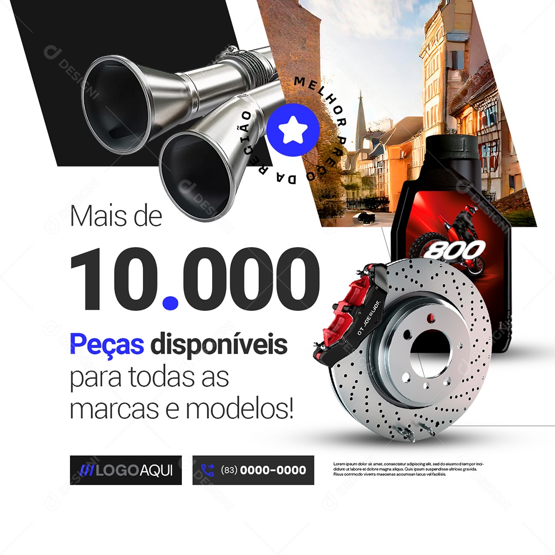 Motopeças Peças Disponíveis Social Media PSD Editável